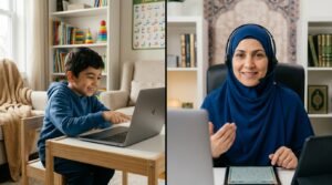 معلم قرآن صبور للأطفال - دروس قرآن أونلاين تفاعلية.